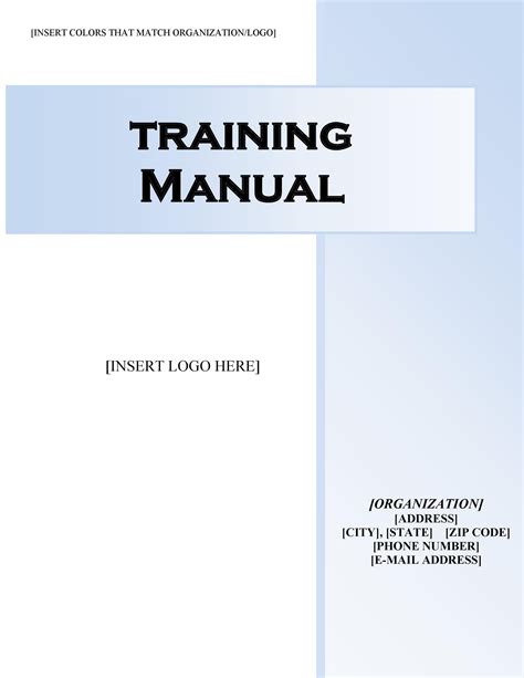 Training Manual Template Word Tutoreorg Master Of Documents