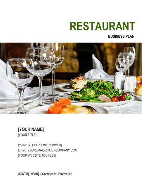 Restaurant Business Plan Template By Business In A Box