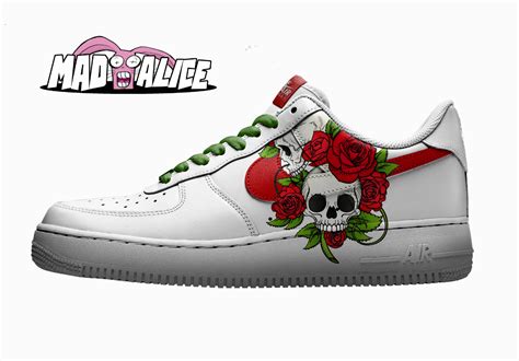 I'll name all the products i have used to make my own once you have an idea about your design and you've got all the products you need, you can get started with customizing your sneakers. Hand painted Nike AF1 Skulls and roses - M A D - A L I C E