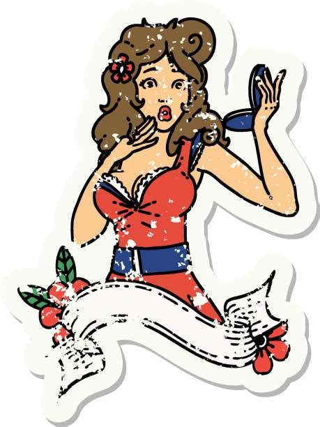 Drawing Of A Old Pin Up Girls Illustrations Royalty Free Vector