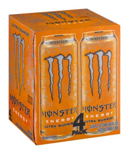 Monster Ultra Sunrise Energy Drink 4 Cans 16 Fl Oz Qfc