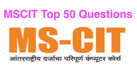 Get free online mscit course now and use online mscit course immediately to get % off or. MSCIT Top 50 Questions in Hindi 2020, MSCIT Online Test 2020