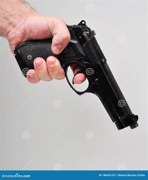 Hand Holding A Pistol Stock Image Image Of Illegal Military 18844129
