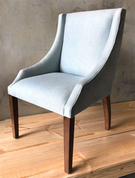 Modern dining chair with arms made of durable molded polypropylene. Curved Arm Dining Chair With Optional Ring Detail | French ...