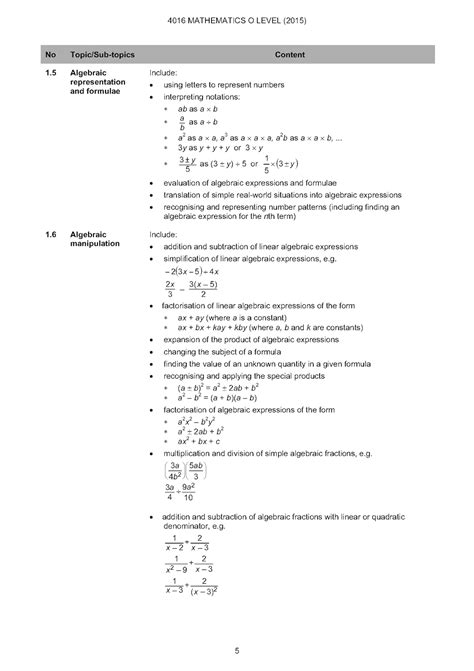 O-Level Math (E-Maths) Exam Syllabus for 2015. | Singapore Additional ...