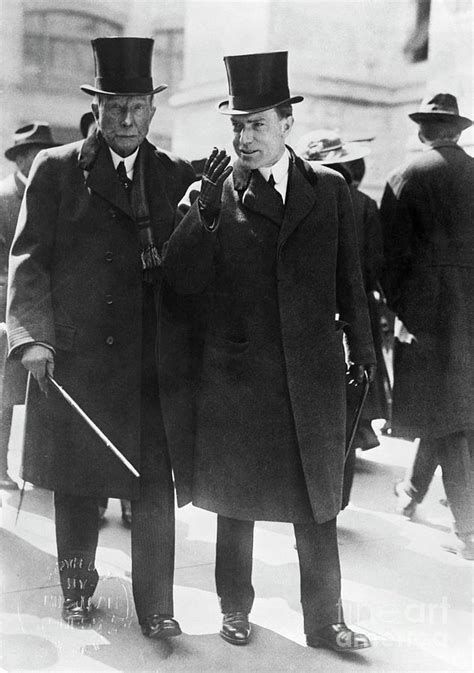 John D Rockefeller Walks W Son Junior By Bettmann