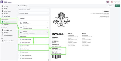 How Can I Add The Due Date And Issue Date To My Invoices Simplio Support