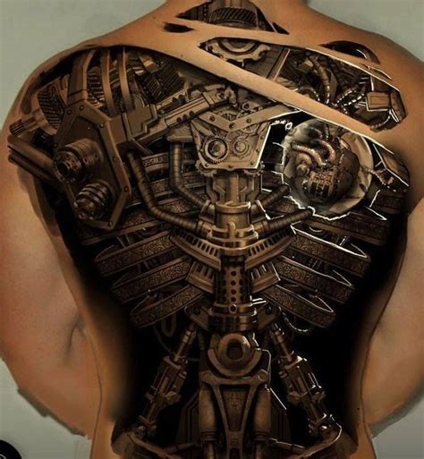 30 Awesome Steampunk Tattoo Designs Biomechanical Tattoo