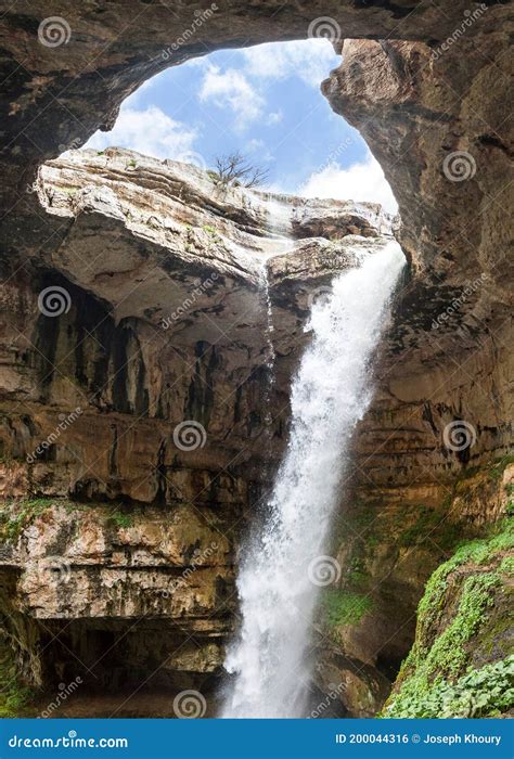 Baatara Gorge Sinkhole In Tannourine Lebanon Royalty Free Stock Photo