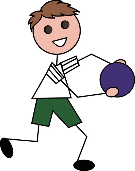 Clip Art Illustration Of A Cartoon Little Brown Haired Boy Playing Ball