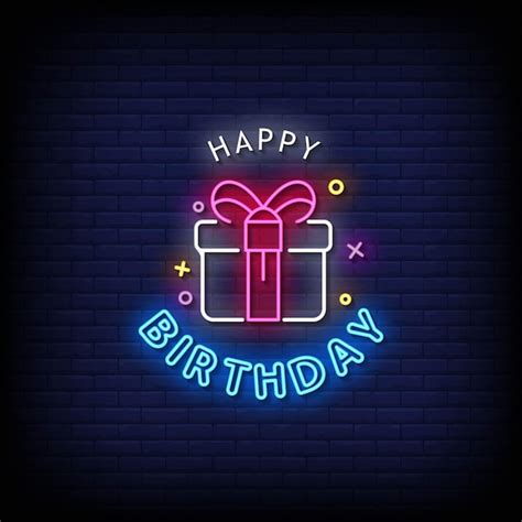 Premium Vector Happy Birthday Neon Signs Style Text Vector