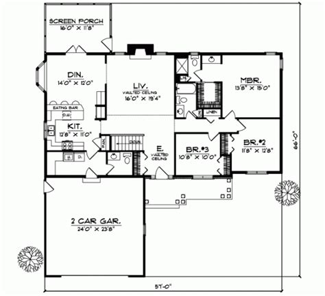 Stylishly separate cooking and entertaining areas in ways that let views and conversation easily flow between spaces. Ranch House Plan - 3 Bedrooms, 2 Bath, 1733 Sq Ft Plan 7-230