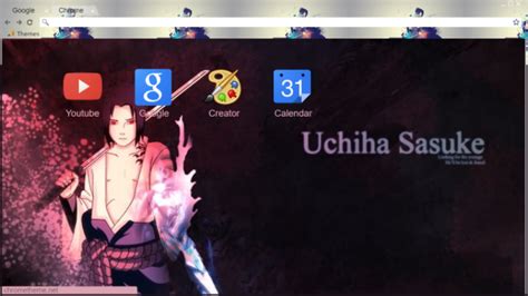 Uchiha Sasuke Chrome Theme Themebeta
