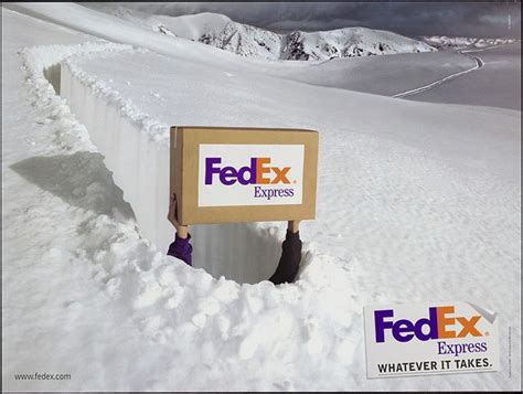 Med en prisbelönt logga och världskänt namn susar fedex med dina försändelser till alla delar av världen. @muscom_nl: Koude FedEx reclame poster, echt iets voor het ...
