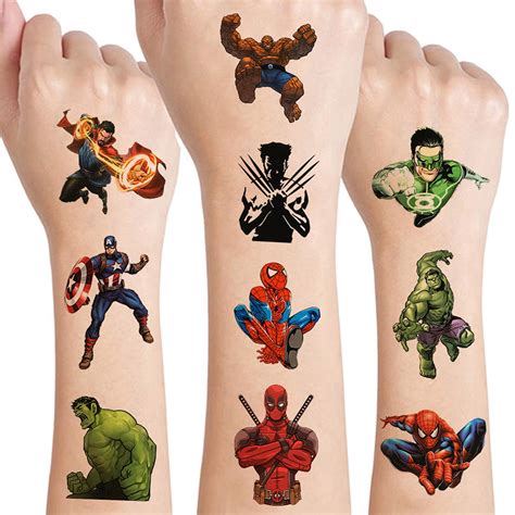 Buy 12 Sheets Superhero Temporary Tattoos For Kids Marvel Avengers