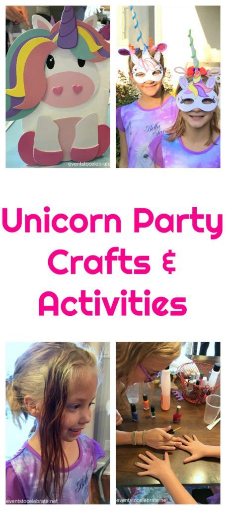 Unicorn Party Crafts And Activities Unicorn Theme Party Diy