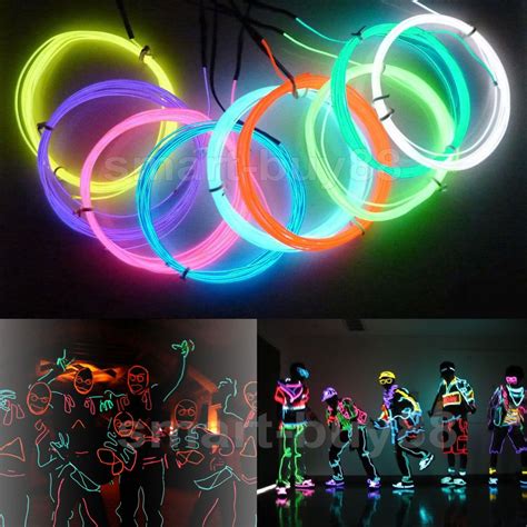 10 Colors Flexible Neon Light Glow El Wire Rope Tube Car Dance