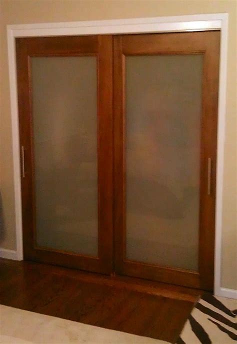 Finished brown sliding doors interior closet doors the. Frosted Glass Sliding Doors