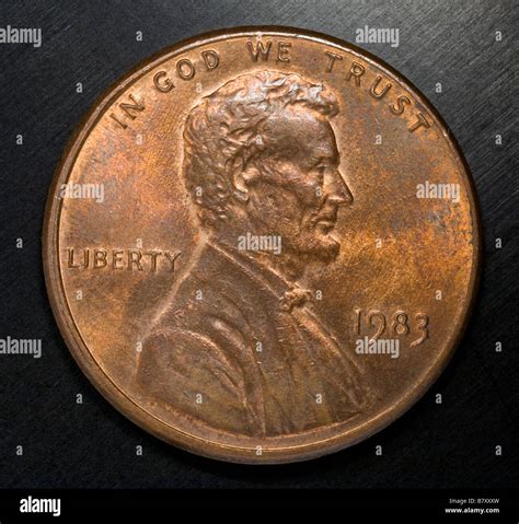 One Cent Coin Us E Pluribus Unum Lincoln In God We Trust Liberty Stock