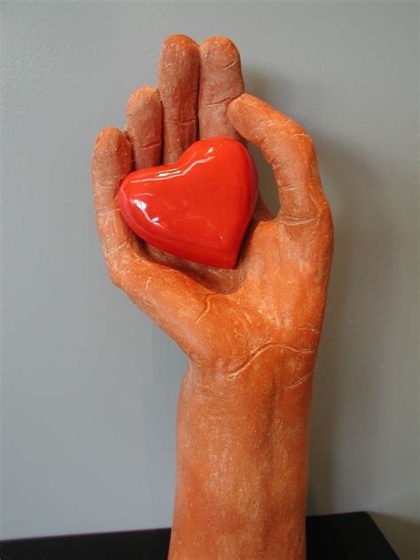 Custom Hand Sculpture Holding My Heart By Odyssey Arts