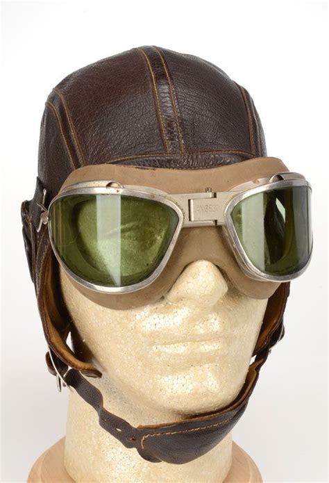 wwii navy marine corps naf 1092 flight helmet w an 6530 goggles courtesy of advance guard