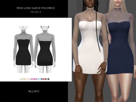 The Sims Resource Mesh Long Sleeve Mini Dress By Bill Sims • Sims 4