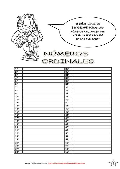 Números Ordinales Para Blog Ordinales Números Ordinales Numerales