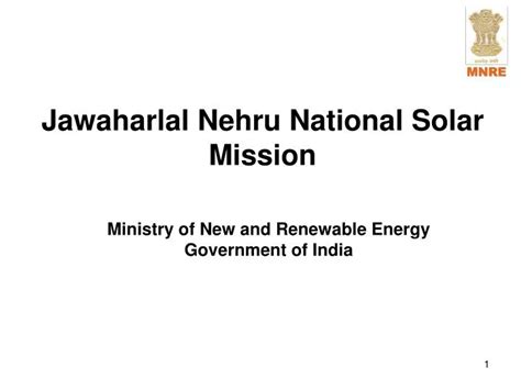 Ppt Jawaharlal Nehru National Solar Mission Powerpoint Presentation