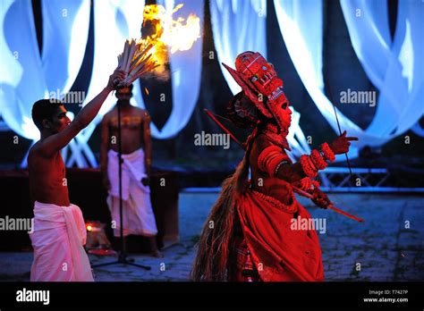 Dance of the Gods Theyyam Performers a Ritual from Kerala make-up