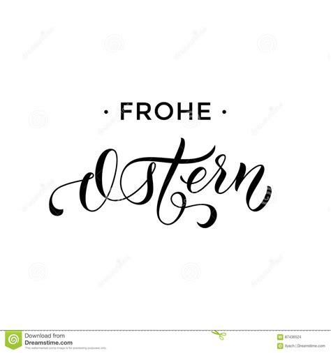 Happy Easter German Frohe Ostern Paschal Text Greeting Card Stock Vector Illustration Of
