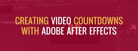 After Effects How To Create A Countdown Timer Ae Expression Media
