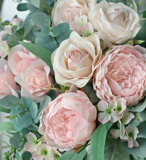Details About 4 Artificial Silk Wedding Bouquet Roses Pestle Pink