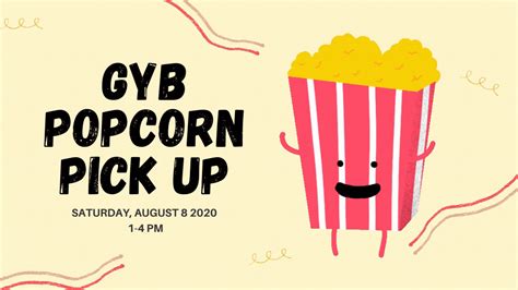 Important Popcorn Pick Up Information Griffith Youth Baseball Cal