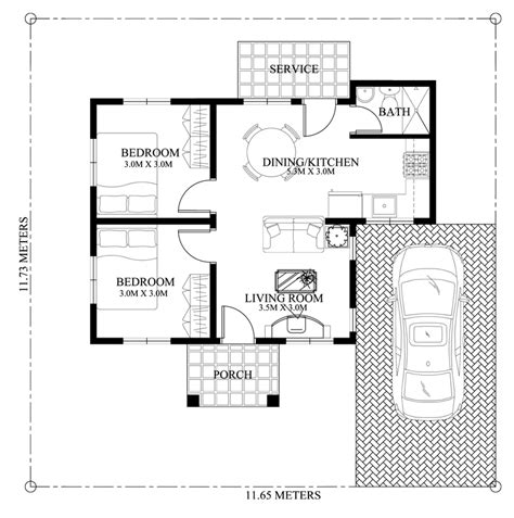 2 Bedroom Bungalow House Design With Floor Plan Pinoy House Designs