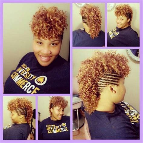A mohawk is about as wild a style as you can get, but there's no way we're going to recommend you shave that head of hair! Braided Mohawk with sew in | Natural hair styles, Curly ...