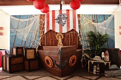 1 pirate ship, 1 treasure map, and 1 pirate hat. Liam's Pirate Adventure Themed Party - 1st Birthday ...