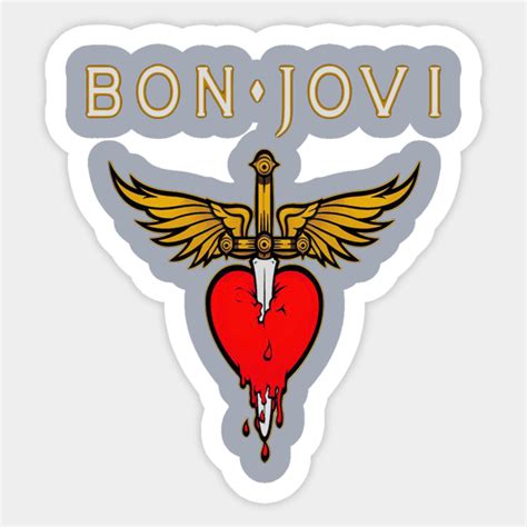 Bon Jovi Band Logo Tour 2020 Tour Concert Music Dagger Pegatina