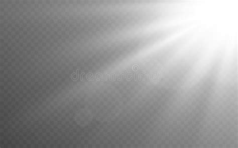 White Light Effect On Transparent Backdrop Realistic Sunlight With