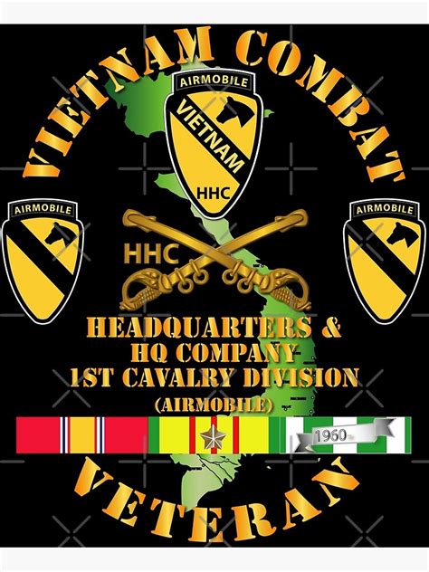 Army Vietnam Combat Cavalry Veteran W Hhc 1st Cav Div Poster By