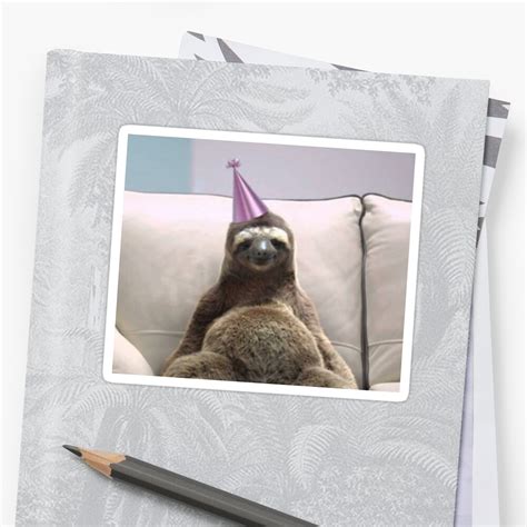 At memesmonkey.com find thousands of memes categorized into thousands of categories. "Happy birthday sloth" Sticker by curtis94 | Redbubble