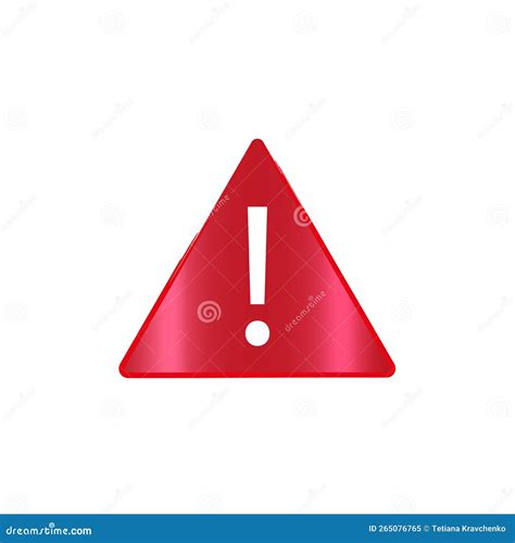 Red Triangle Exclamation Mark Flat Warning Symbol Vector Illustration