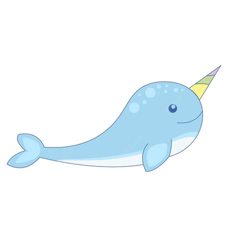 Premium Vector Cute Narwhal Illustration Isolated On White Background