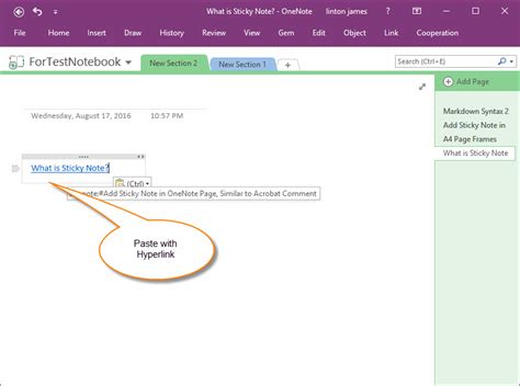 How To Copy Content Among Of Onenote Pages And Paste With Hyperlink