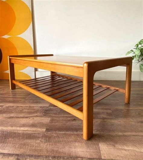 This was a wedding gift in 1976, used carefully for a few years, then stored in the attic & no longer required. Retro Mid Century Large Coffee Table with Shelf by Tessa ...