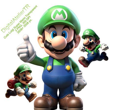 Cute Luigi Super Mario 3 Png Birthday Png Printable Mario Etsy Australia