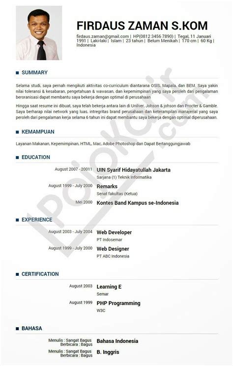 Contoh surat lamaran kerja dalam bahasa inggris i. Tampilan Contoh Resume Lamaran Kerja Bahasa Indonesia ...