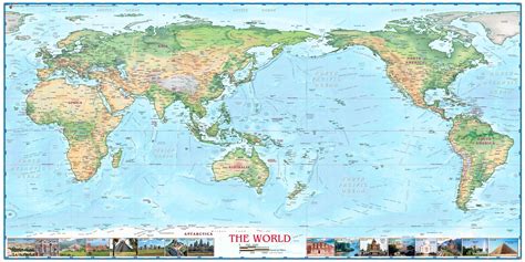 World Map Pacific Ocean Projection Wall Maps Map World