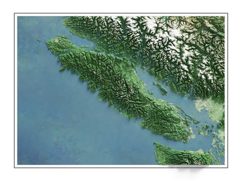 Vancouver Island Imagery Shaded Relief Visual Wall Maps Studio