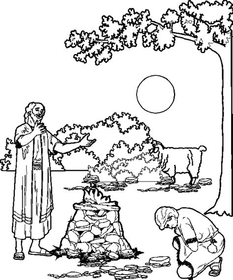 God provided a ram as a substitute sacrifice. Abraham and Isaac (coloring page) • KidExplorers ...