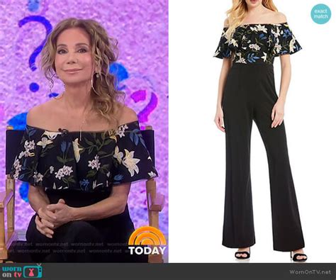 Wornontv Kathies Black Floral Off Shoulder Jumpsuit On Today Kathie